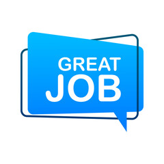 Hand Holding Megaphone with Great job. Megaphone banner. Web design.