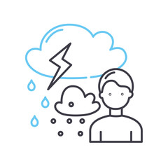 meteorology line icon, outline symbol, vector illustration, concept sign