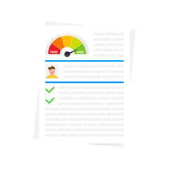 Credit score scale showing good value. Vector illustration.