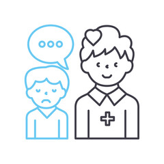 mental haelth counseling line icon, outline symbol, vector illustration, concept sign