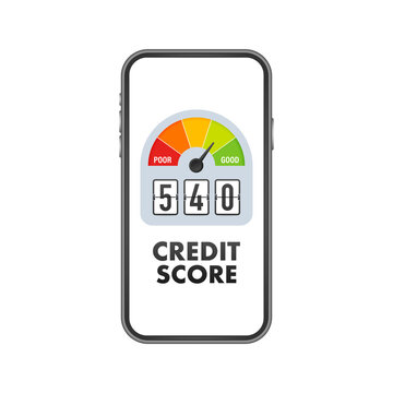 Credit score scale showing good value. Vector illustration.