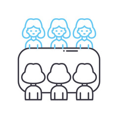 meeting line icon, outline symbol, vector illustration, concept sign
