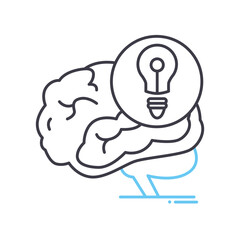 mental concept line icon, outline symbol, vector illustration, concept sign