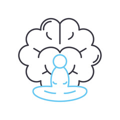 mental concentration line icon, outline symbol, vector illustration, concept sign