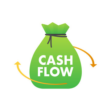 Cash flow. Dollar bill. Investment fund flow. Currency exchange. Vector stock illustration.