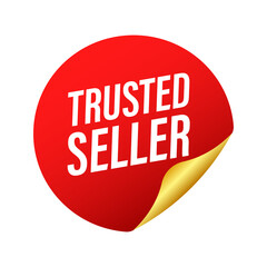 Trusted seller label. Marketplace is trustworthy. Vector stock illustration.