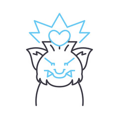 monster power line icon, outline symbol, vector illustration, concept sign