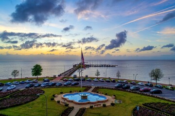 The Fairhope, Alabama municipal pier at sunset