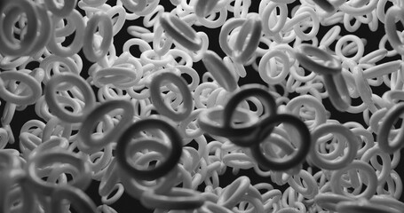 background with rings made in 3D