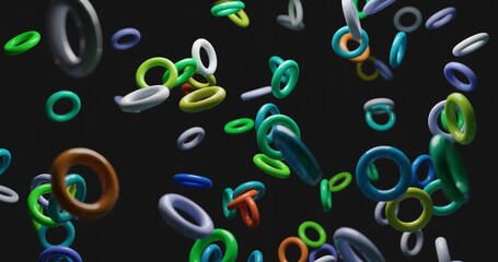 background with rings made in 3D
