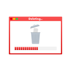 Process Delete file in paper. Remove document. Vector stock illustration.