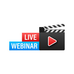 Live Webinar Button, icon. Vector stock illustration