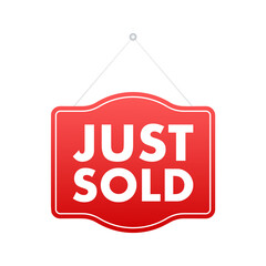 Obraz na płótnie Canvas Sale tag. Just sold sign for marketing design. Vector stock illustration.