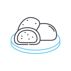 mochi line icon, outline symbol, vector illustration, concept sign