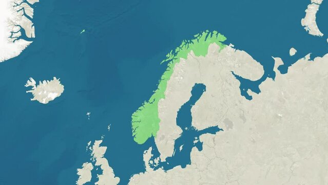 Zoom in to the map of Norway with text, textless