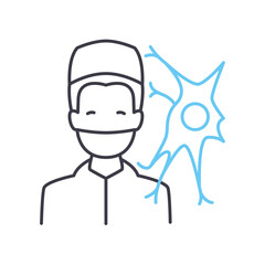 neurologist line icon, outline symbol, vector illustration, concept sign