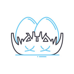 nest egg line icon, outline symbol, vector illustration, concept sign