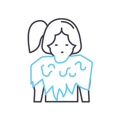 neolithic woman line icon, outline symbol, vector illustration, concept sign