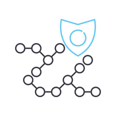 network data protection line icon, outline symbol, vector illustration, concept sign