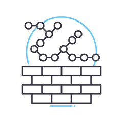 network firewall line icon, outline symbol, vector illustration, concept sign