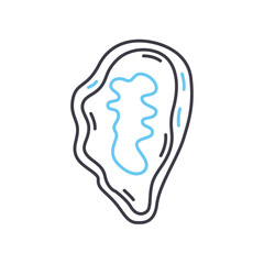 mussel line icon, outline symbol, vector illustration, concept sign