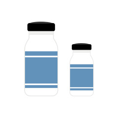 Medical bottle template. Transparent glass ampoule and ampoule with vaccine or medicine for treatment. mock-ups of medicine bottles for infection.