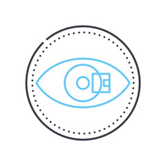 nano contact lenses line icon, outline symbol, vector illustration, concept sign