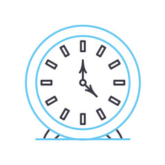 office clock line icon, outline symbol, vector illustration, concept sign