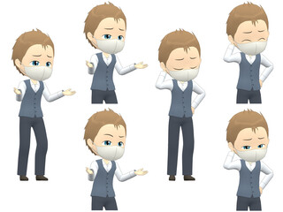 [Trouble A] Caucasian Man Vest short hair oblique angle