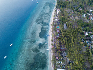 Gili Air by drone, Lombok, Indonesia