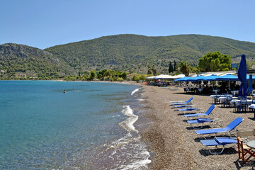 Fototapeta na wymiar Nea epidavros beach, in the Saronic gulf.