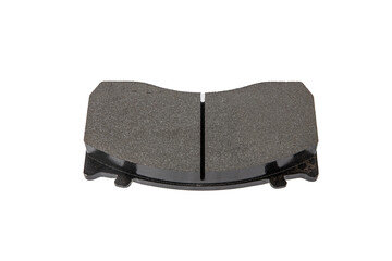 Truck brake pad set. brake parts on white background brake pads, guides, cylinders. Maintenance spare parts for vehicle.