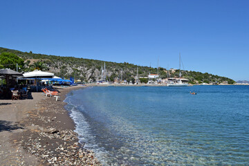 Fototapeta na wymiar Nea epidavros beach, in the Saronic gulf.