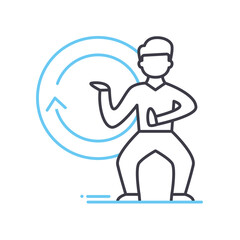 nonstop action line icon, outline symbol, vector illustration, concept sign