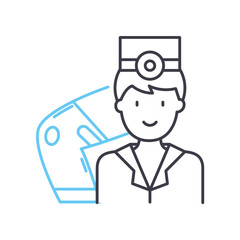 ortophedist line icon, outline symbol, vector illustration, concept sign