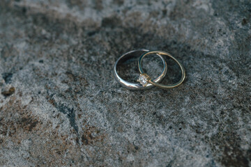 Wedding rings close up