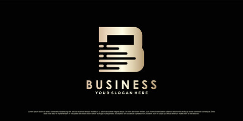 Monogram logo design initial letter b for business or personal with creative concept Premium Vector