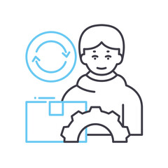 optimization method line icon, outline symbol, vector illustration, concept sign