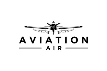 Agricultural aircraft logo design modern farming technology sprayer pesticide plane mountain © 21graphic