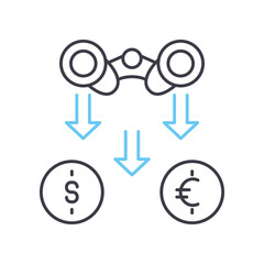 opportunity search line icon, outline symbol, vector illustration, concept sign
