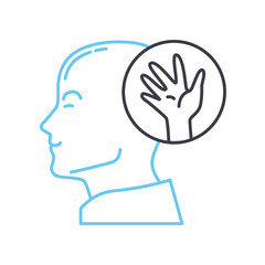 open-minded personality line icon, outline symbol, vector illustration, concept sign