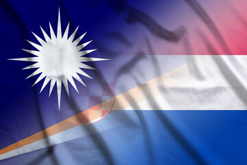 Marshall Islands and Croatia political flag transborder negotiation HRV MHL