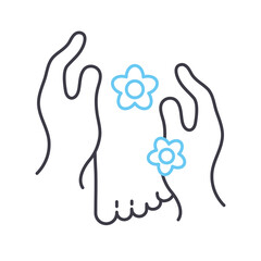 pedicure line icon, outline symbol, vector illustration, concept sign