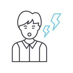 panic attack line icon, outline symbol, vector illustration, concept sign