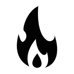 Fire or flame black icon. Suitable for website, content design, poster, banner, or video editing needs