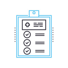 patient chart line icon, outline symbol, vector illustration, concept sign