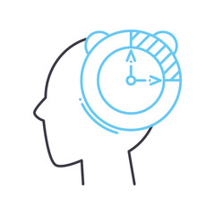 patience mind line icon, outline symbol, vector illustration, concept sign