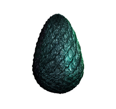 fantasy dragon egg 3d render on white background