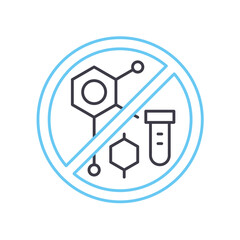 paraben free line icon, outline symbol, vector illustration, concept sign