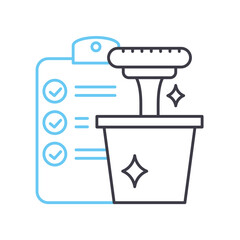 plan a cleaning line icon, outline symbol, vector illustration, concept sign